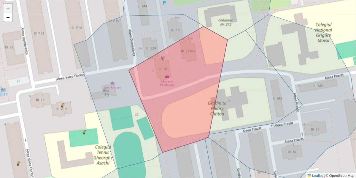 Hartă a codului poștal  și a codurilor poștale învecinate