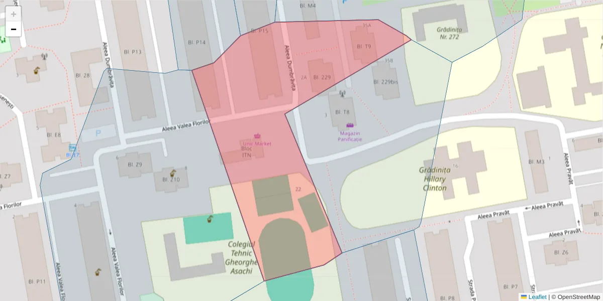 Hartă a codului poștal  și a codurilor poștale învecinate