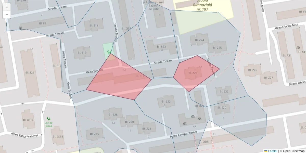 Hartă a codului poștal  și a codurilor poștale învecinate