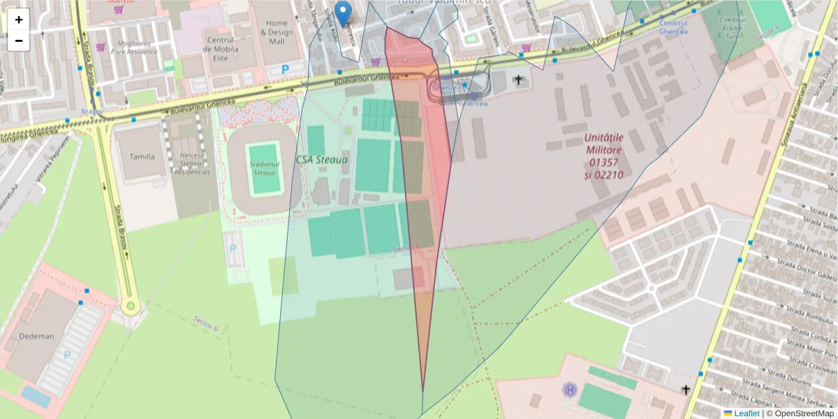 Hartă a codului poștal  și a codurilor poștale învecinate