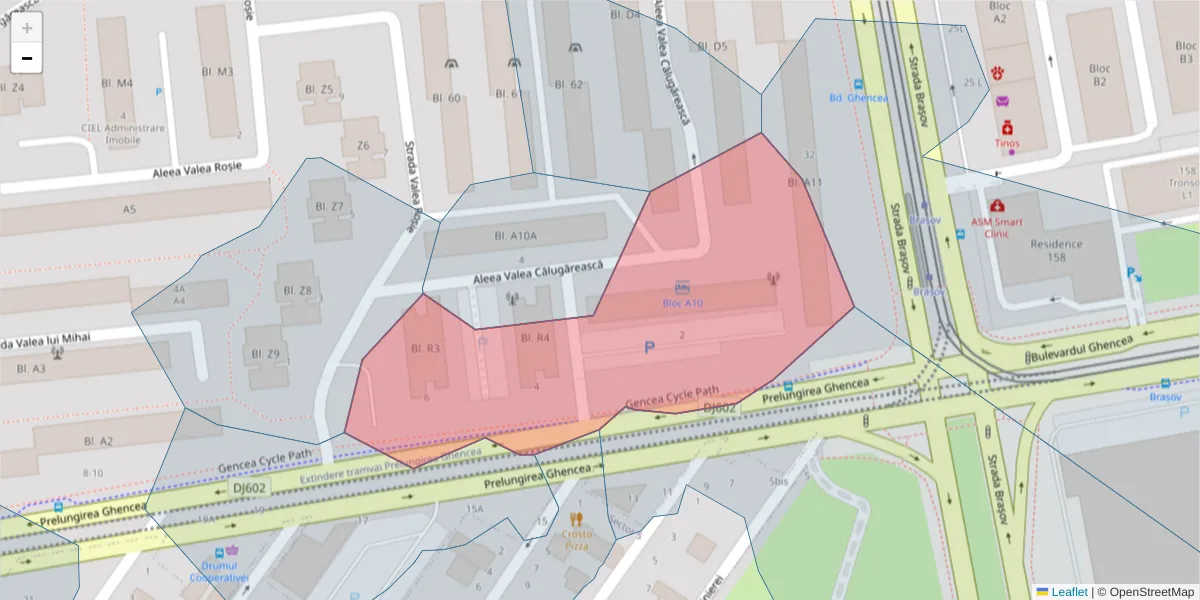 Hartă a codului poștal  și a codurilor poștale învecinate