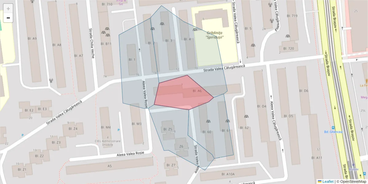 Hartă a codului poștal  și a codurilor poștale învecinate