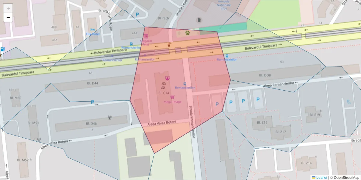 Hartă a codului poștal  și a codurilor poștale învecinate