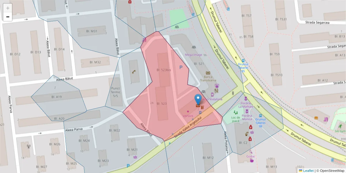 Hartă a codului poștal  și a codurilor poștale învecinate