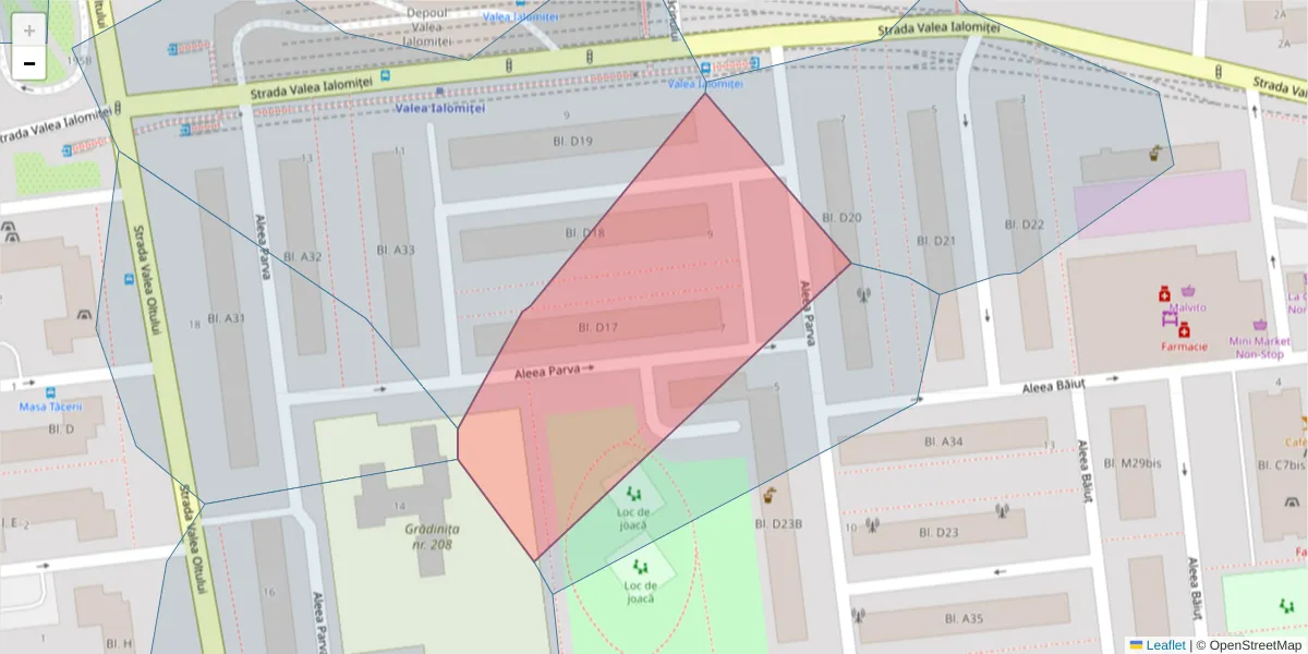 Hartă a codului poștal  și a codurilor poștale învecinate