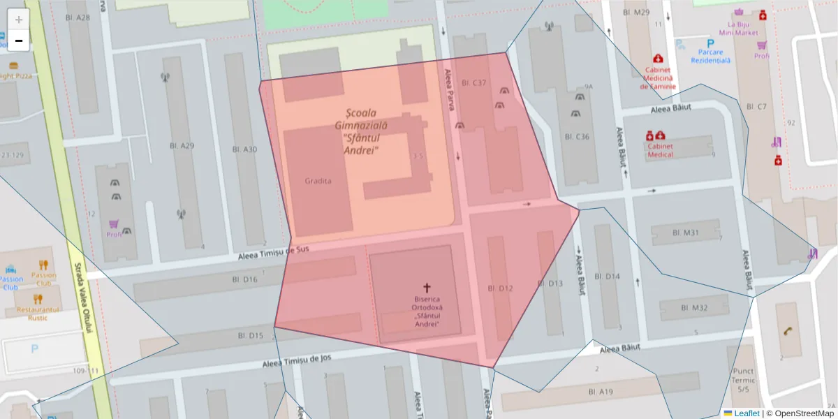 Hartă a codului poștal  și a codurilor poștale învecinate