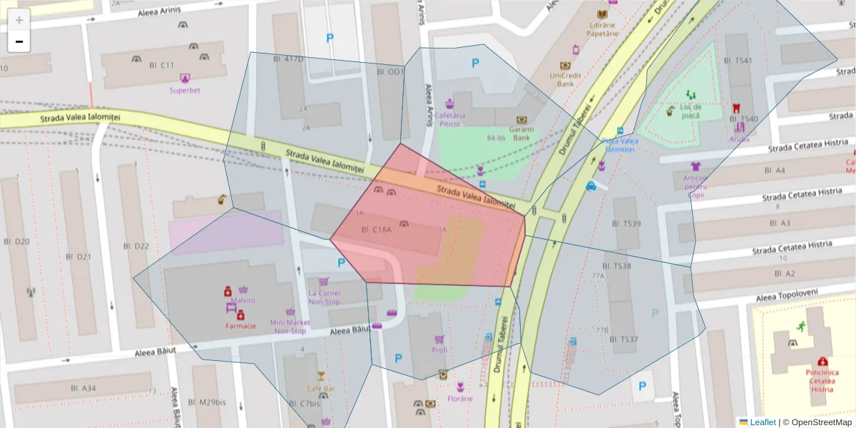 Hartă a codului poștal  și a codurilor poștale învecinate