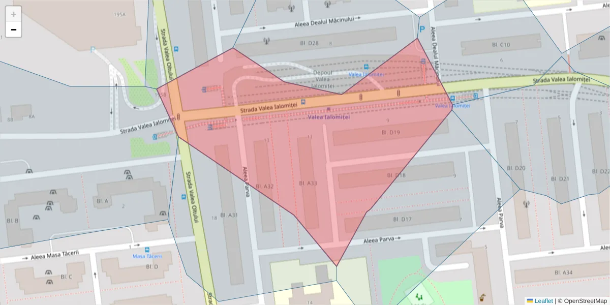 Hartă a codului poștal  și a codurilor poștale învecinate