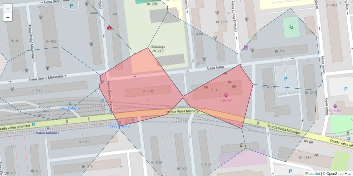 Hartă a codului poștal  și a codurilor poștale învecinate