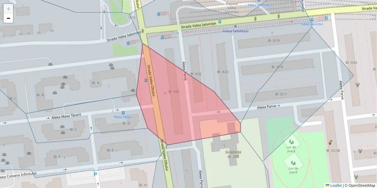 Hartă a codului poștal  și a codurilor poștale învecinate