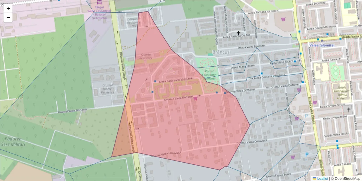 Hartă a codului poștal  și a codurilor poștale învecinate