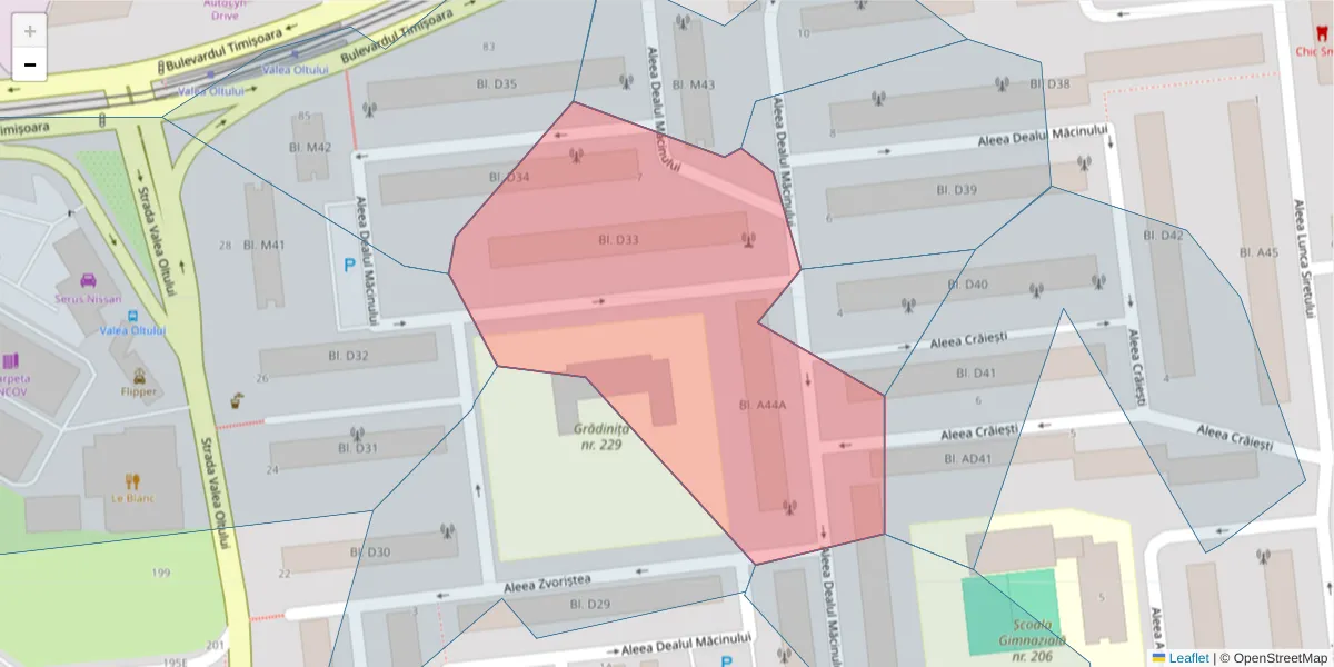 Hartă a codului poștal  și a codurilor poștale învecinate