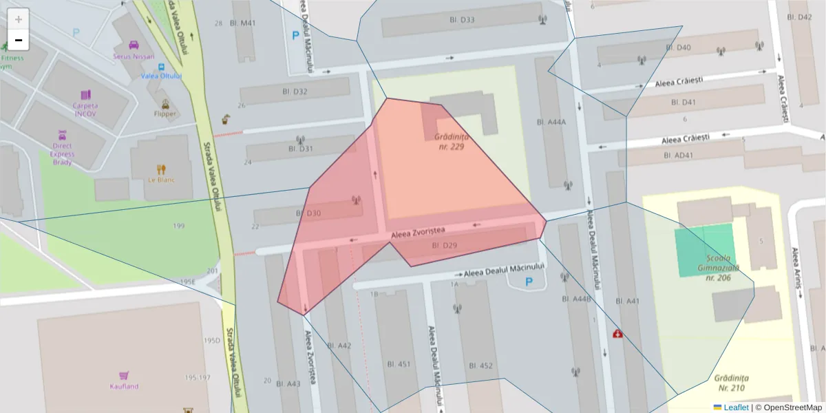 Hartă a codului poștal  și a codurilor poștale învecinate