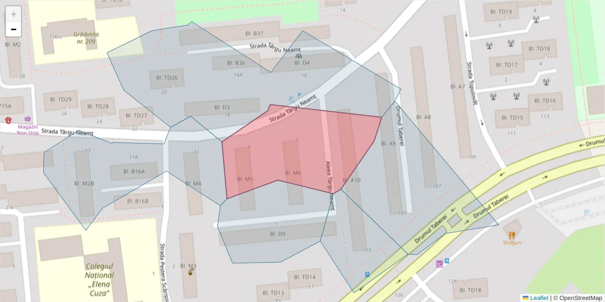 Hartă a codului poștal  și a codurilor poștale învecinate