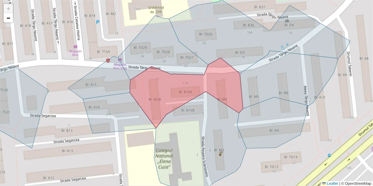 Hartă a codului poștal  și a codurilor poștale învecinate