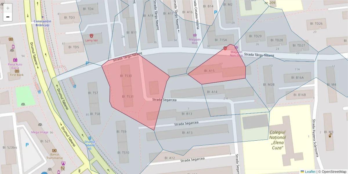 Hartă a codului poștal  și a codurilor poștale învecinate