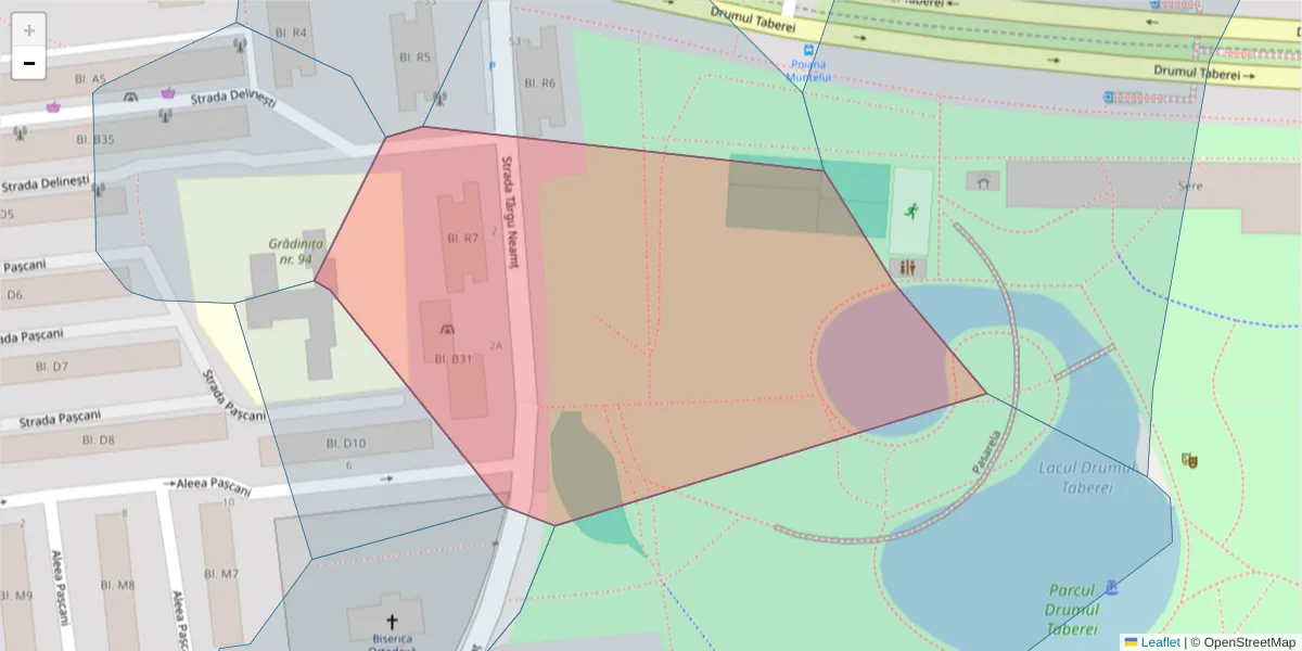 Hartă a codului poștal  și a codurilor poștale învecinate