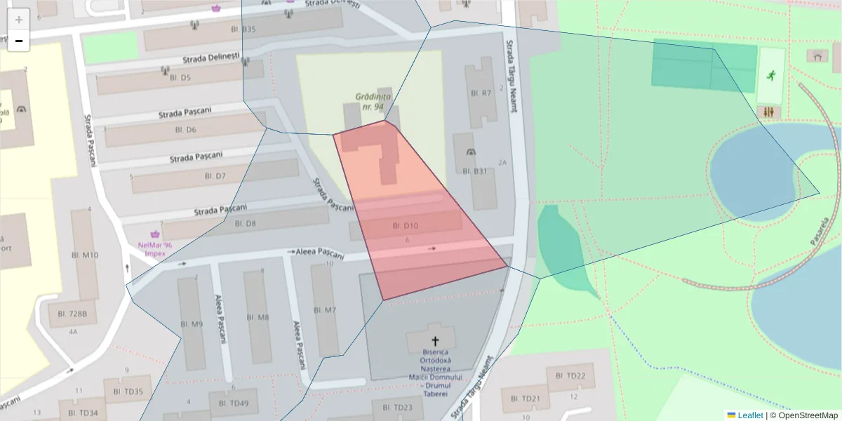 Hartă a codului poștal  și a codurilor poștale învecinate