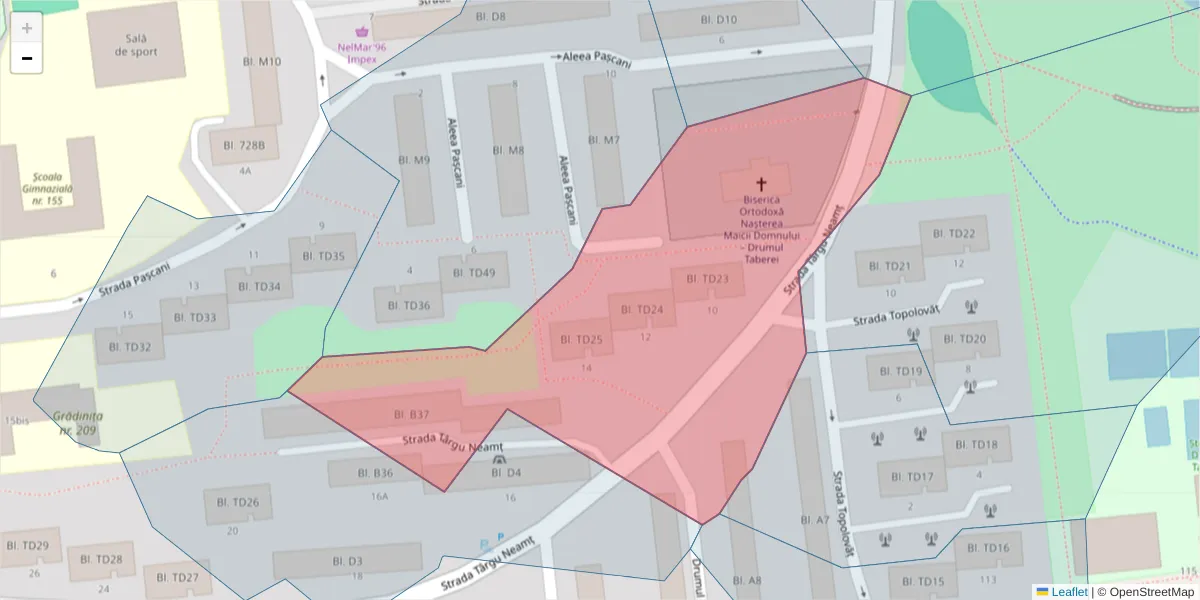 Hartă a codului poștal  și a codurilor poștale învecinate