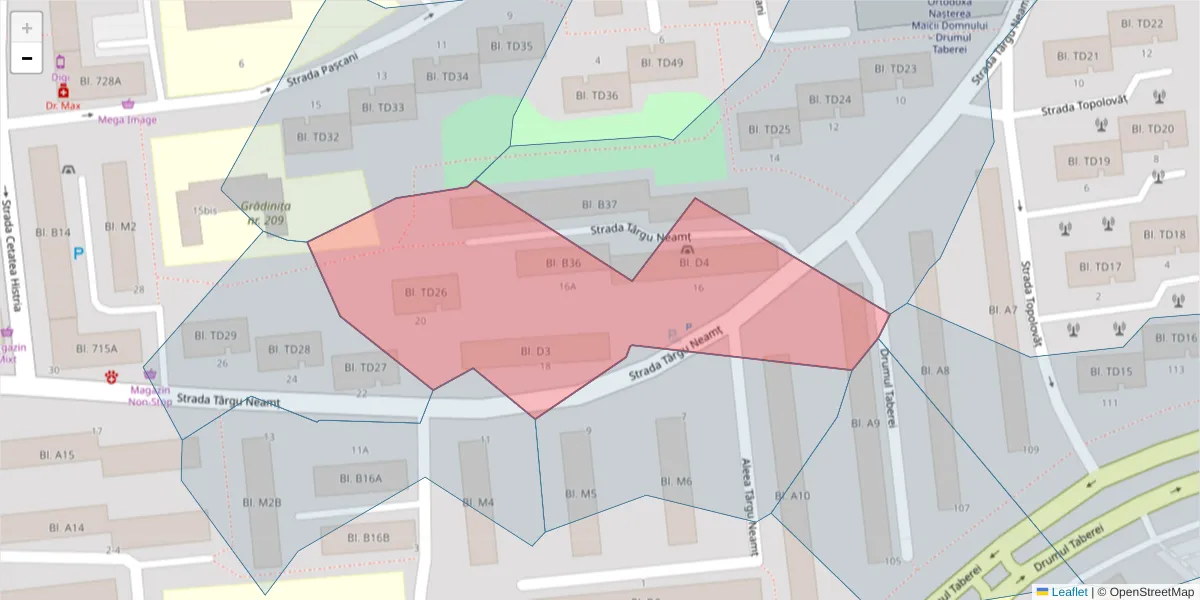 Hartă a codului poștal  și a codurilor poștale învecinate