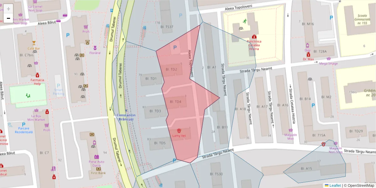 Hartă a codului poștal  și a codurilor poștale învecinate