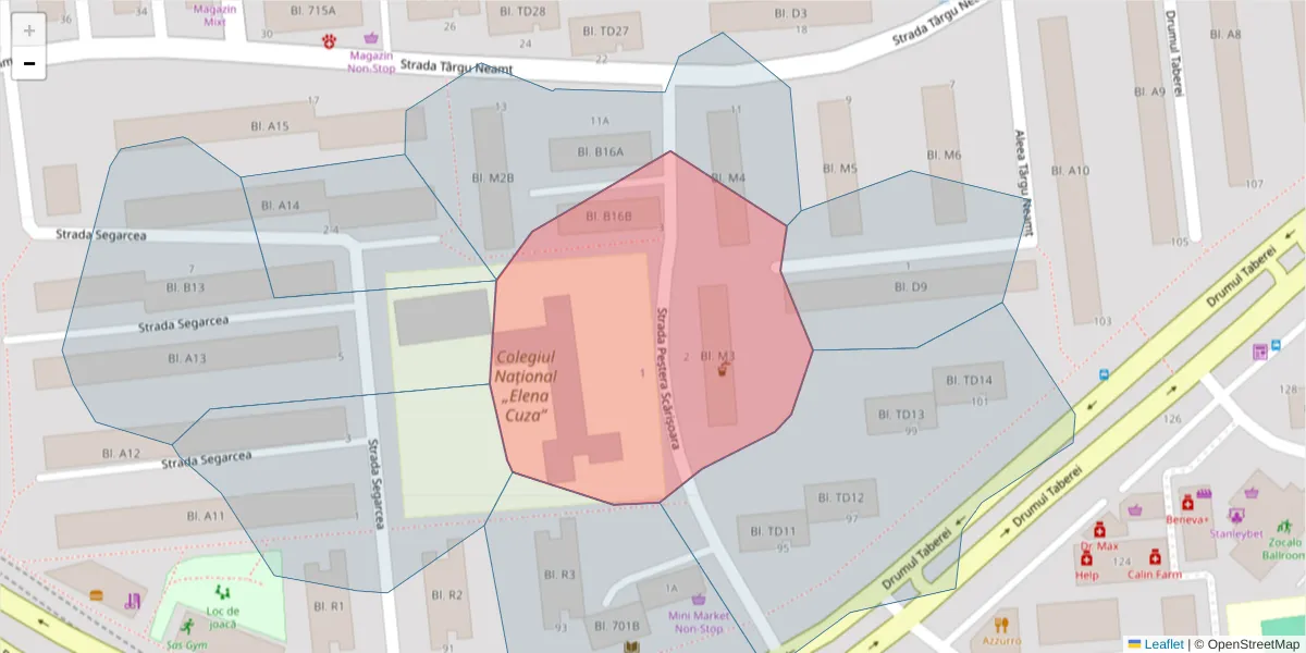 Hartă a codului poștal  și a codurilor poștale învecinate