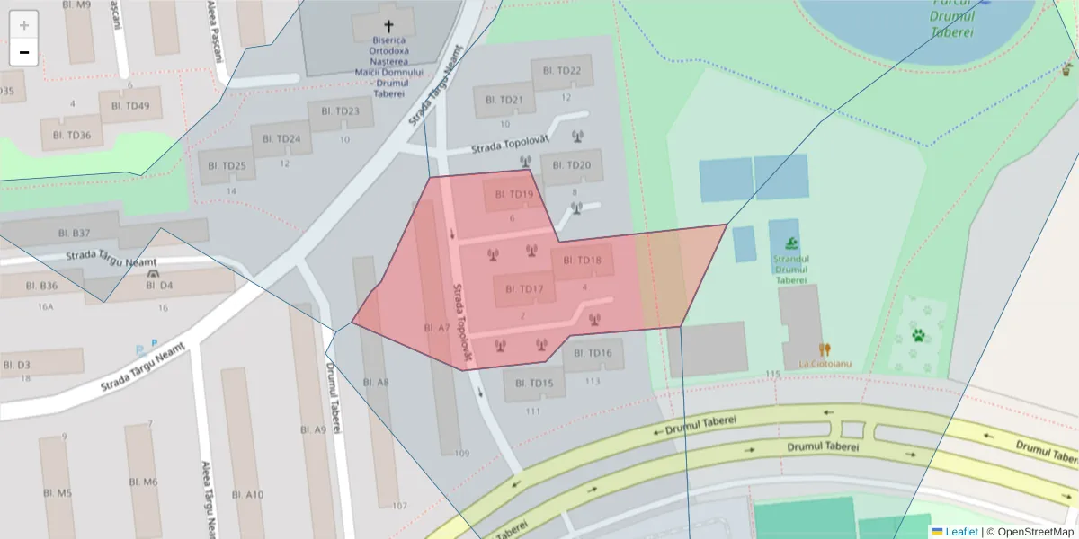 Hartă a codului poștal  și a codurilor poștale învecinate