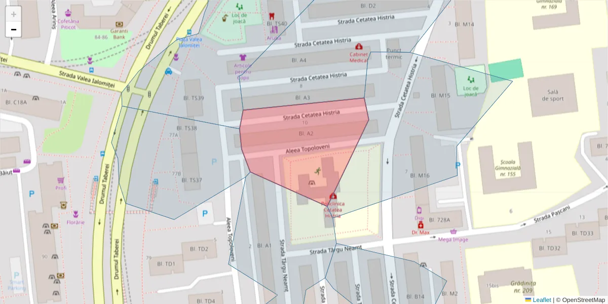 Hartă a codului poștal  și a codurilor poștale învecinate