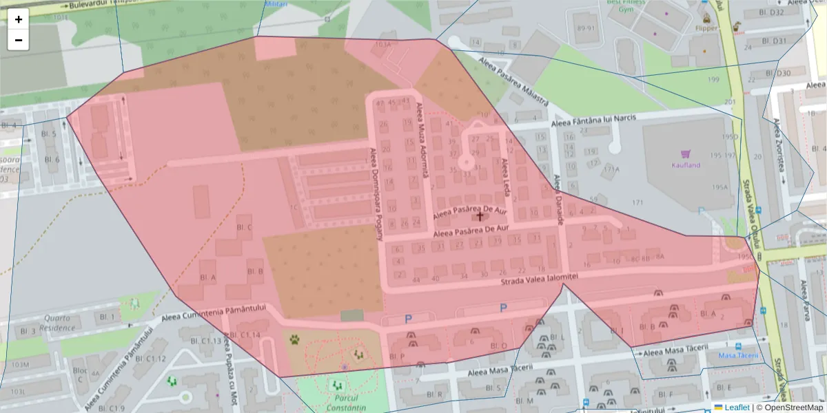 Hartă a codului poștal  și a codurilor poștale învecinate