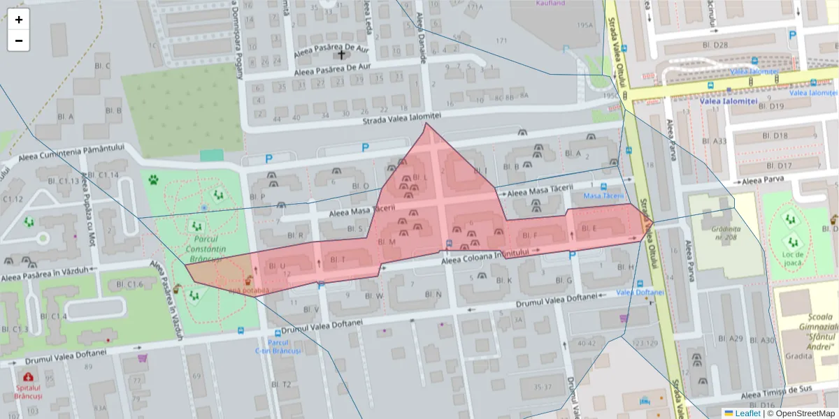 Hartă a codului poștal  și a codurilor poștale învecinate