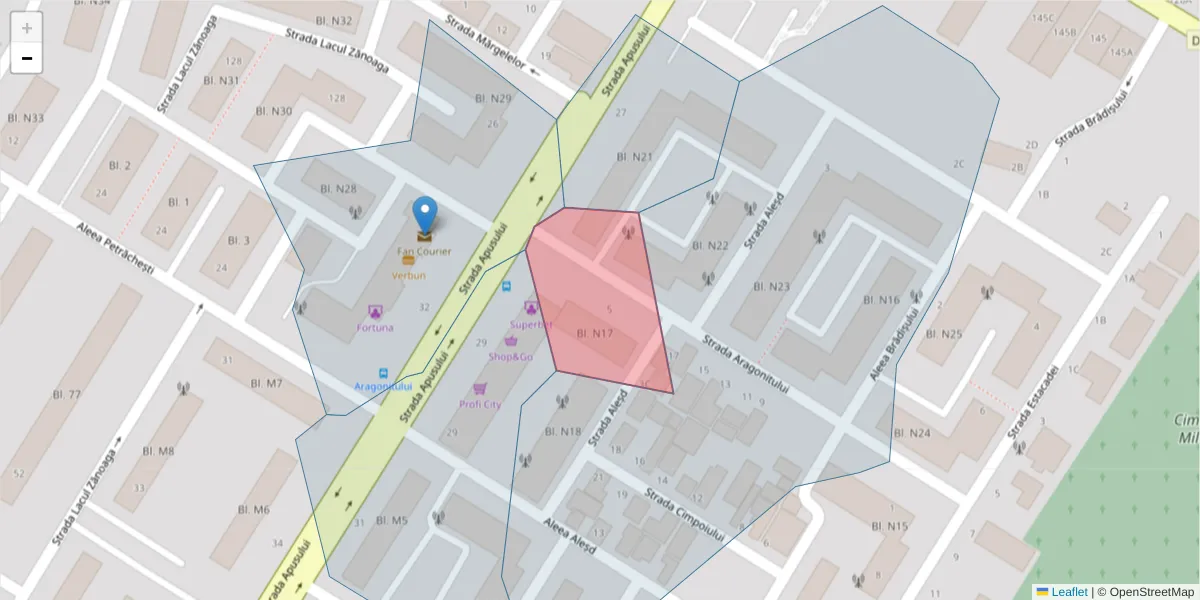 Hartă a codului poștal  și a codurilor poștale învecinate