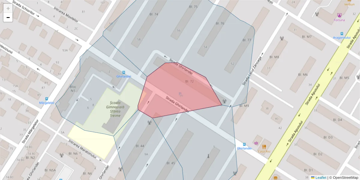 Hartă a codului poștal  și a codurilor poștale învecinate