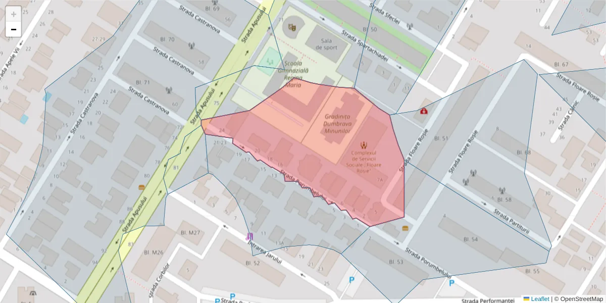 Hartă a codului poștal  și a codurilor poștale învecinate