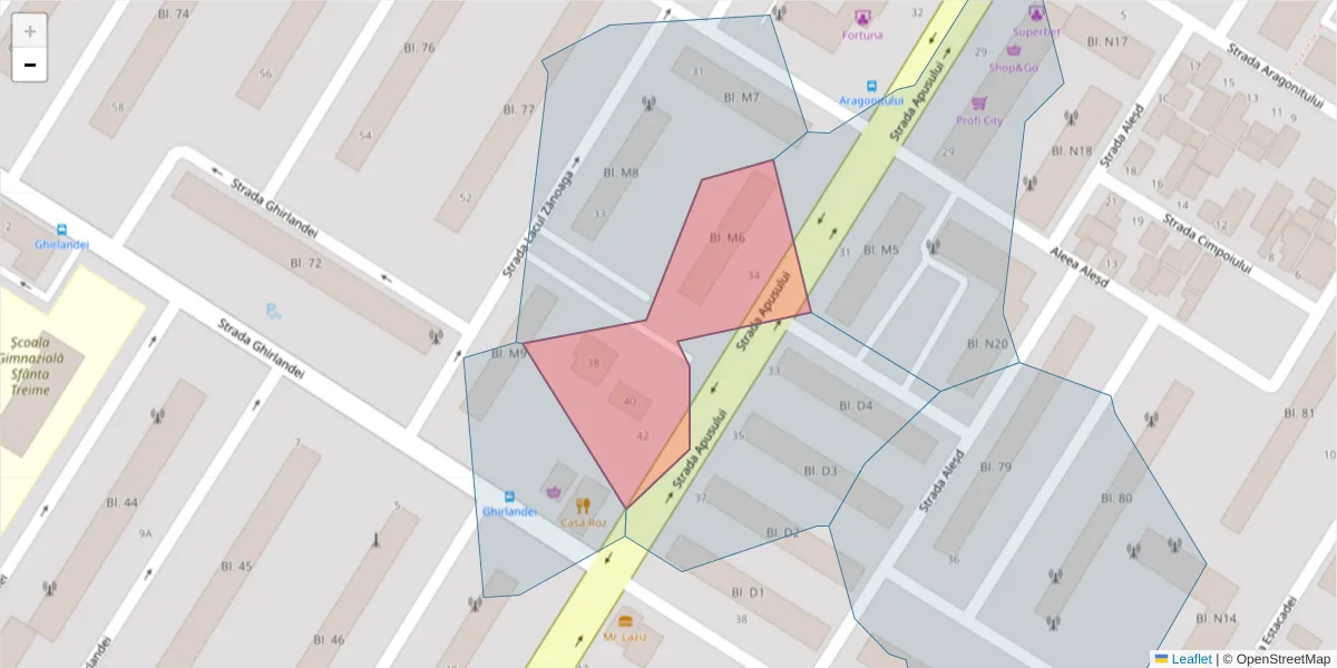 Hartă a codului poștal  și a codurilor poștale învecinate