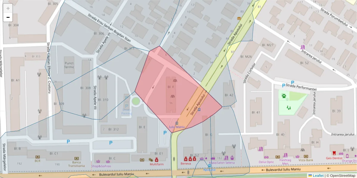 Hartă a codului poștal  și a codurilor poștale învecinate