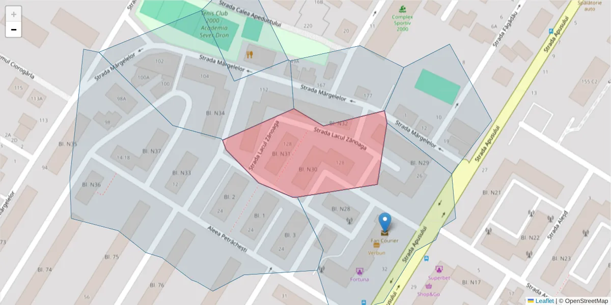 Hartă a codului poștal  și a codurilor poștale învecinate