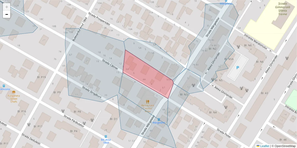 Hartă a codului poștal  și a codurilor poștale învecinate