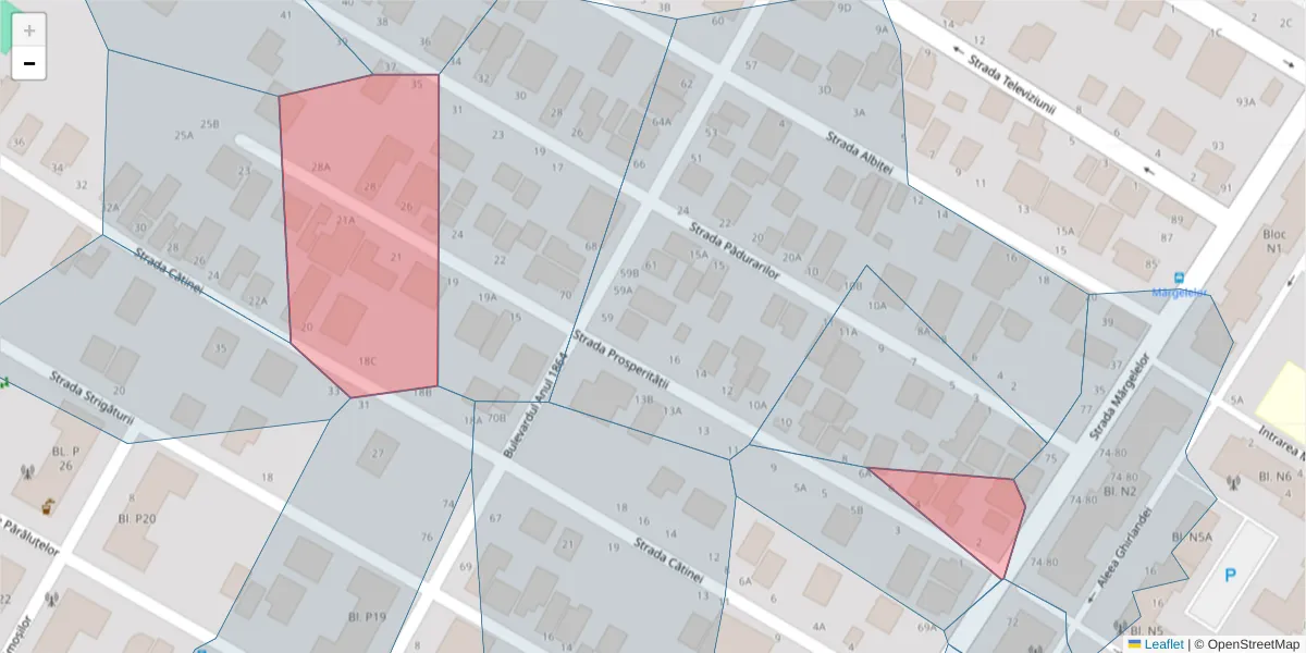 Hartă a codului poștal  și a codurilor poștale învecinate