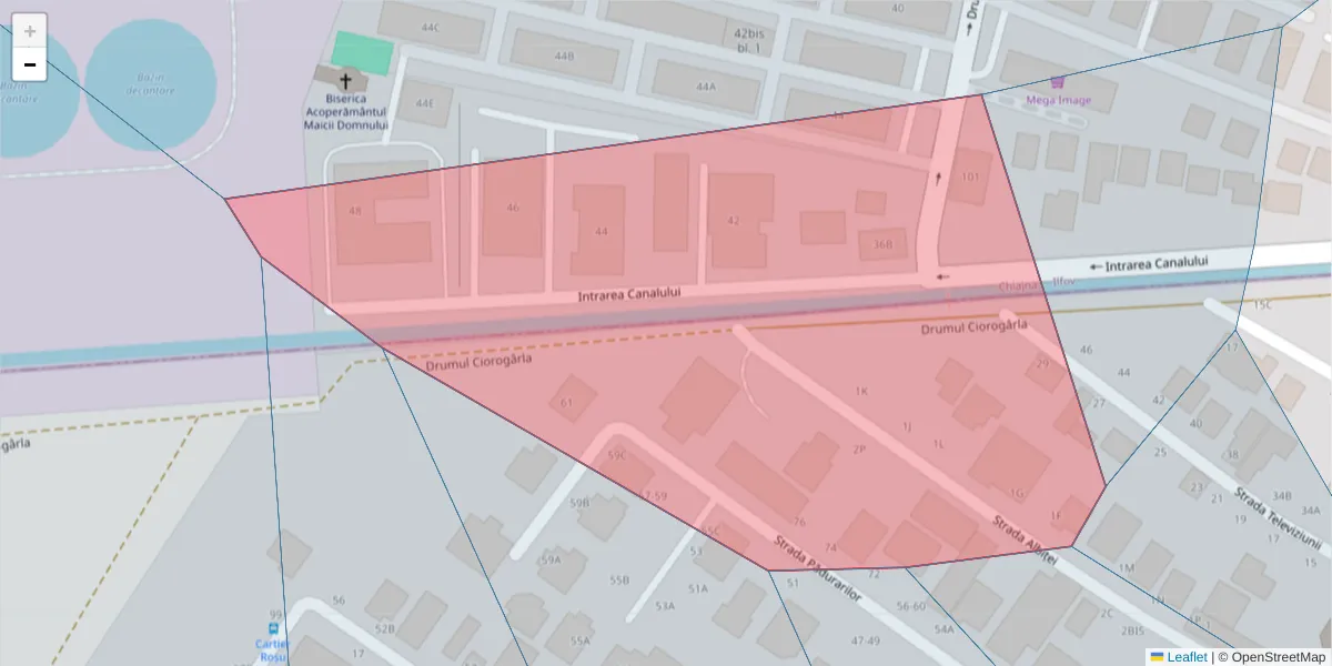 Hartă a codului poștal  și a codurilor poștale învecinate