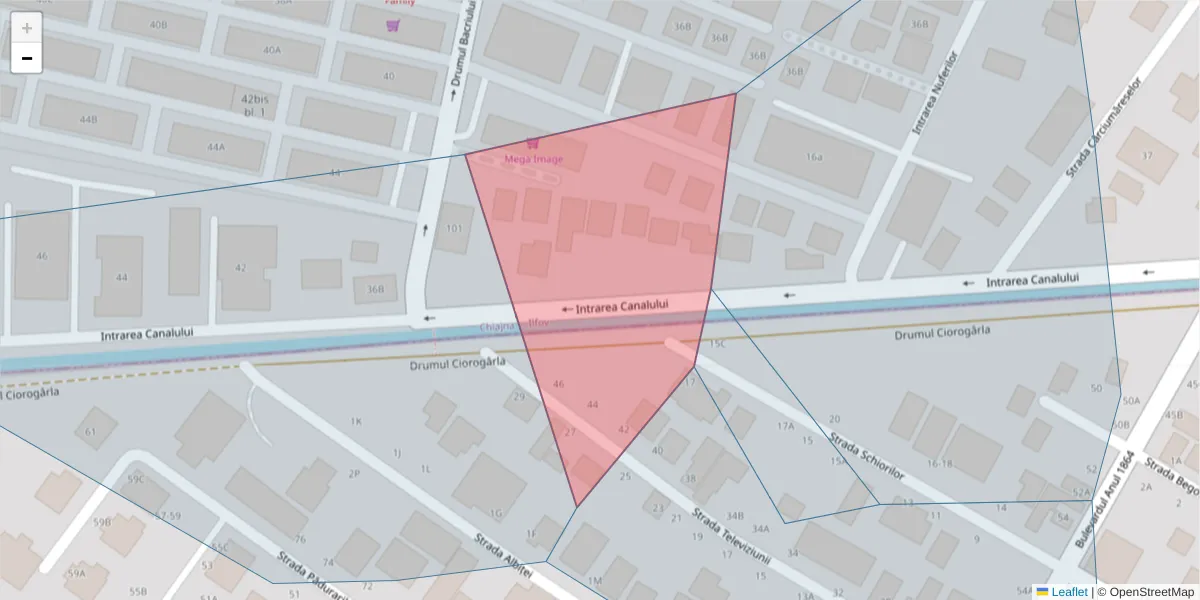 Hartă a codului poștal  și a codurilor poștale învecinate