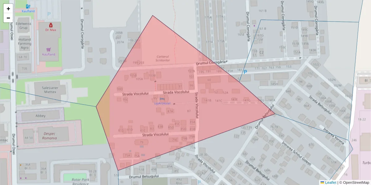 Hartă a codului poștal  și a codurilor poștale învecinate
