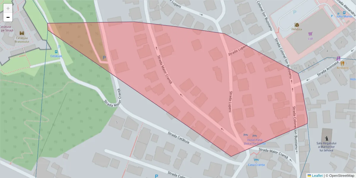 Hartă a codului poștal  și a codurilor poștale învecinate