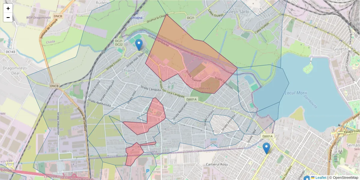 Hartă a codului poștal  și a codurilor poștale învecinate