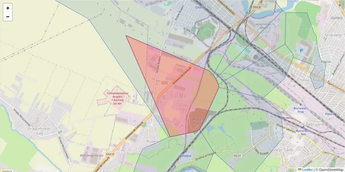 Hartă a codului poștal  și a codurilor poștale învecinate