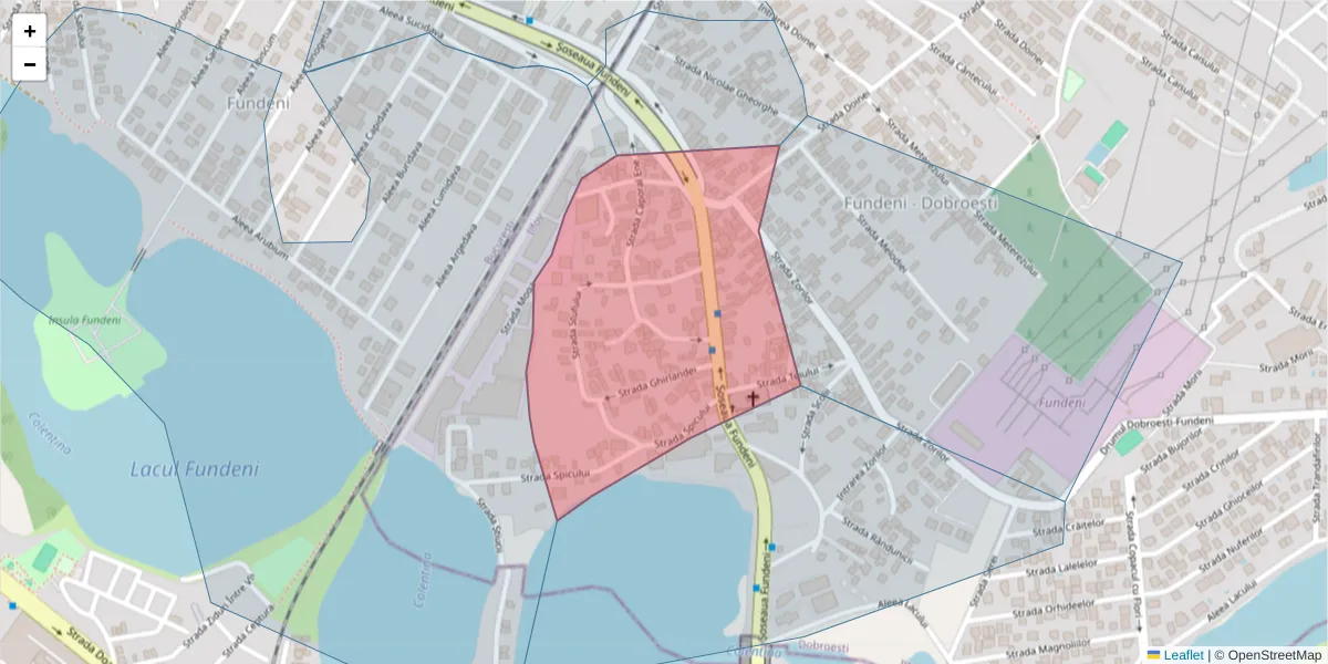 Hartă a codului poștal  și a codurilor poștale învecinate