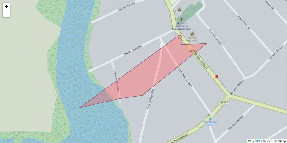 Hartă a codului poștal  și a codurilor poștale învecinate