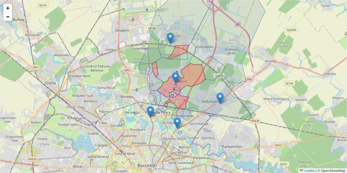 Hartă a codului poștal  și a codurilor poștale învecinate