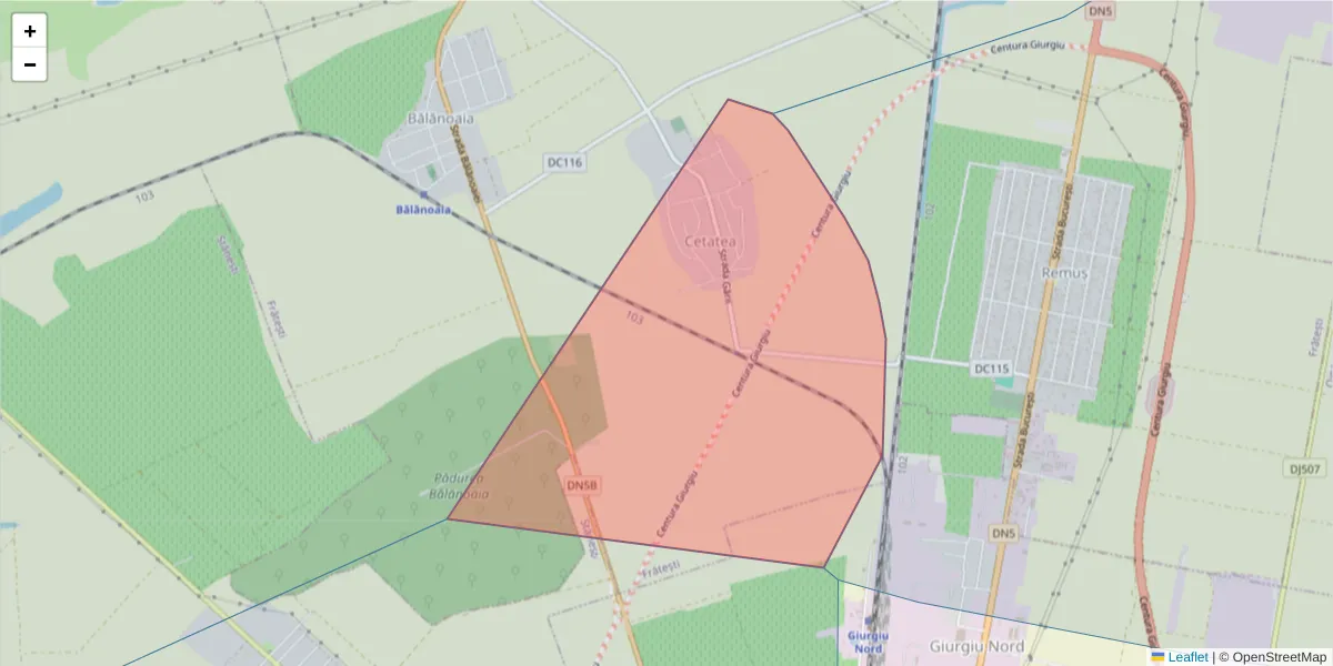 Hartă a codului poștal  și a codurilor poștale învecinate