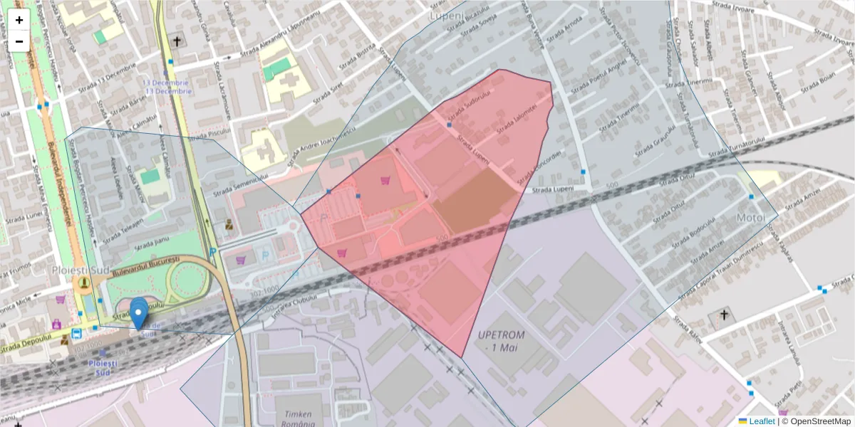 Hartă a codului poștal  și a codurilor poștale învecinate