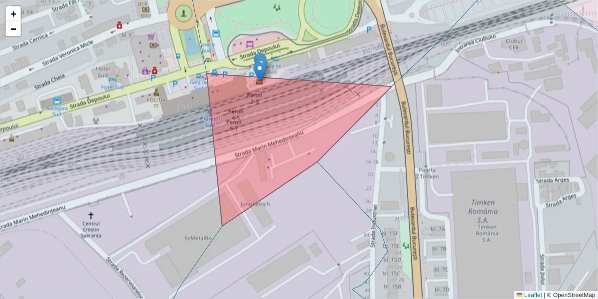 Hartă a codului poștal  și a codurilor poștale învecinate